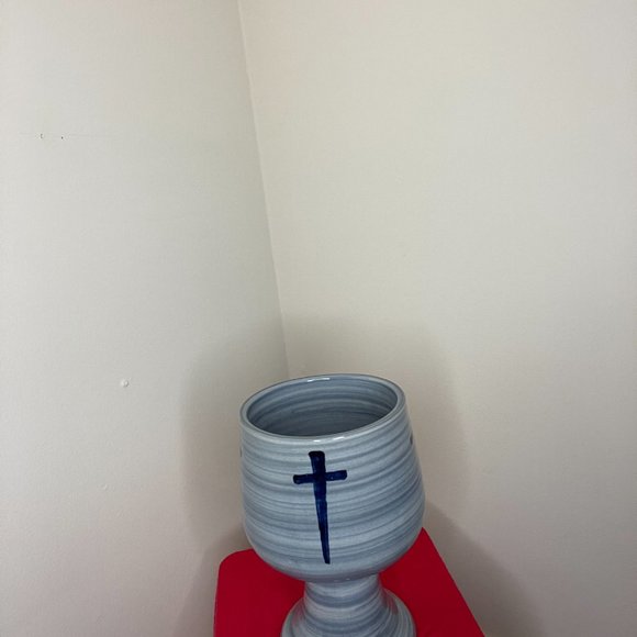 Hand Thrown Blue Louisville Stoneware Chalice - Picture 7 of 7